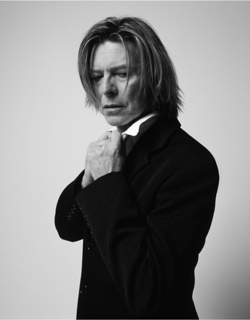 Rock Bowie in Black Jacket Looking Down NYC 2002  by Mick Rock