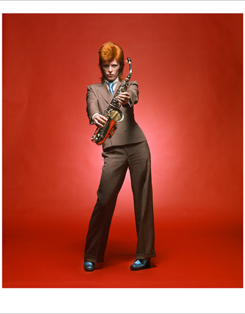Rock Bowie, Sax Full Length Colour, London 1973  by Mick Rock