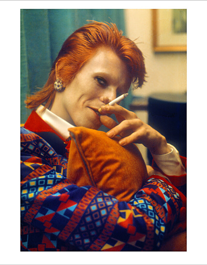Rock Bowie, CU With Cigarette, Queenliner, UK 1973  by Mick Rock