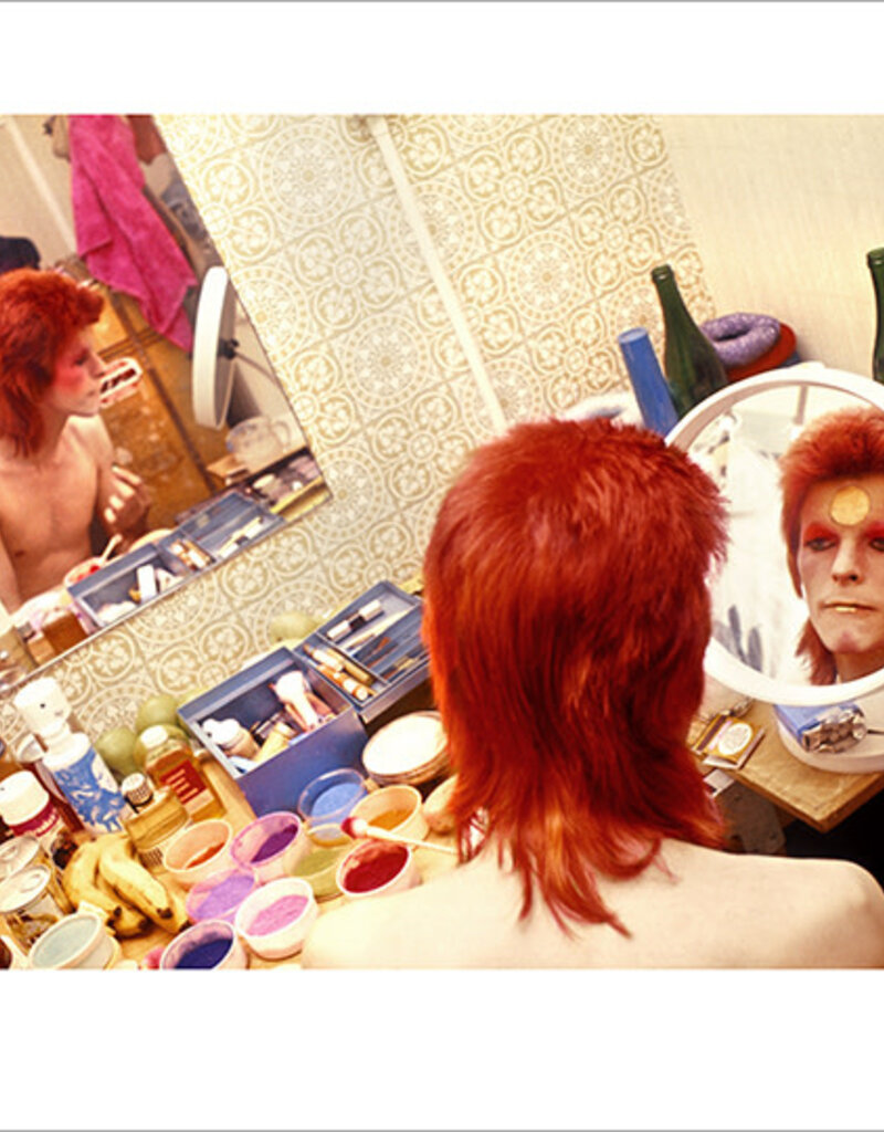 Rock Bowie Make Up Circle Mirror, Scotland 1973  by Mick Rock