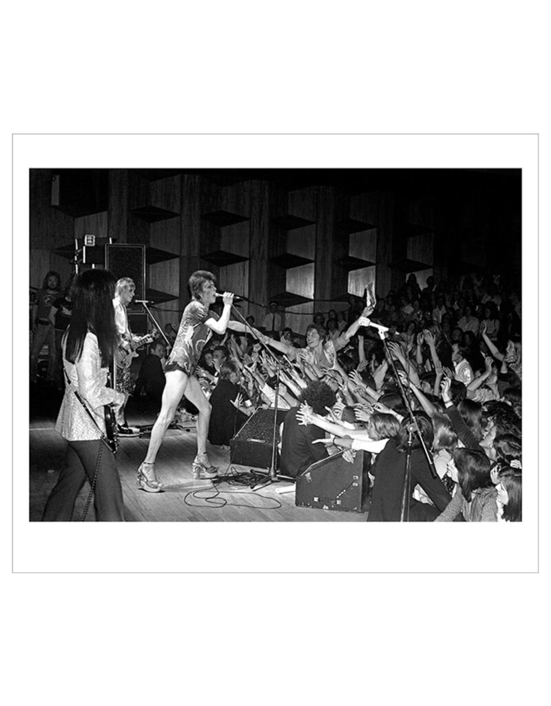 Rock Bowie Reaching Into Audience Guildford UK 1973  by Mick Rock
