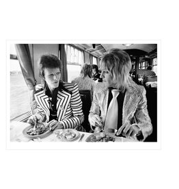 Rock Bowie & Ronson Lunch On The Train to Aberdeen, UK 1973  by Mick Rock