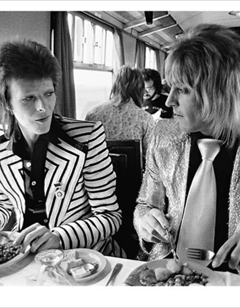 Rock Bowie & Ronson Lunch On The Train to Aberdeen, UK 1973  by Mick Rock