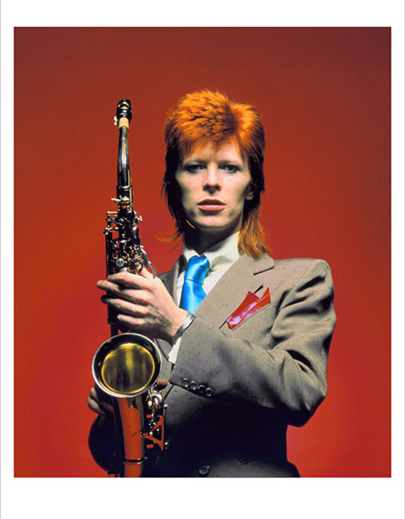 Rock Bowie Sax C U Color 1, London 1973 by Mick Rock