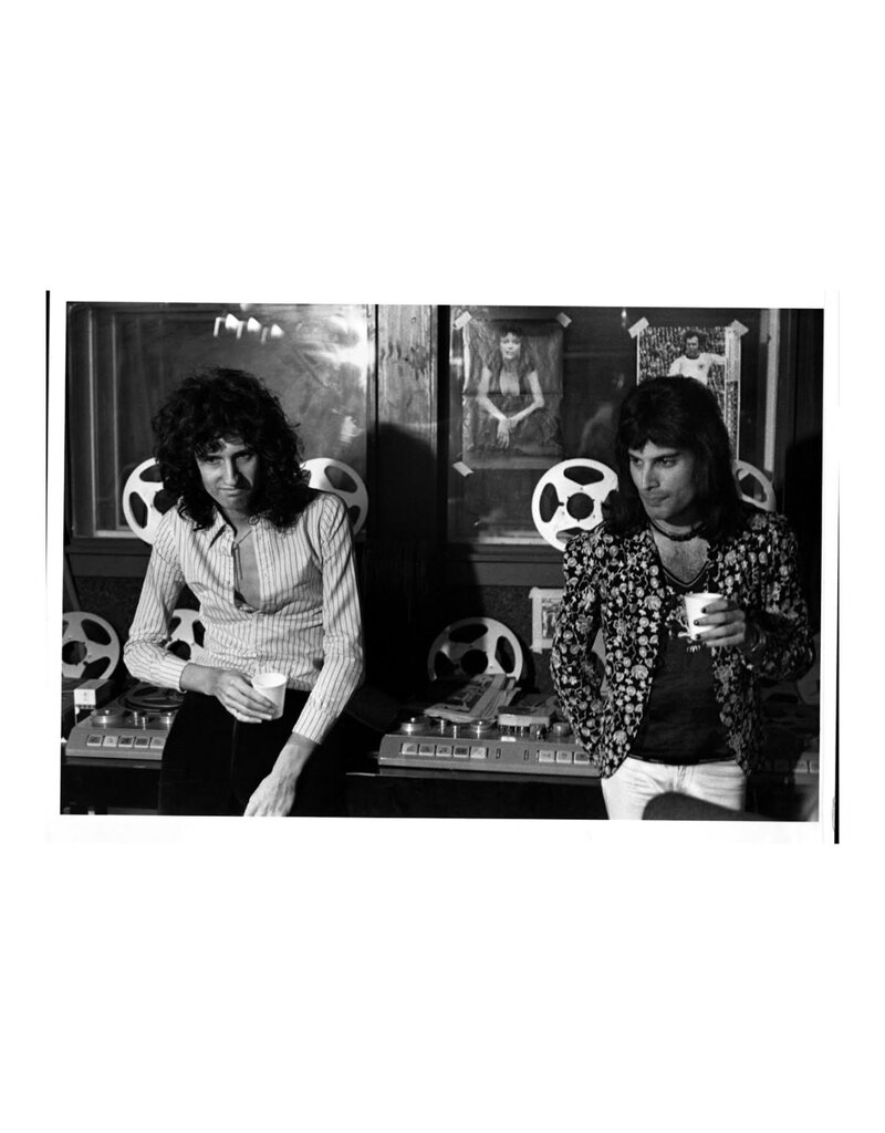 Rock Brian May and Freddie Mercury Recording, London, 1975 by Mick Rock