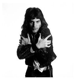 Rock Freddie Mercury Holding Himself, London, 1974 by Mick Rock