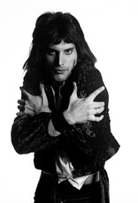 Rock Freddie Mercury Holding Himself, London, 1974 by Mick Rock