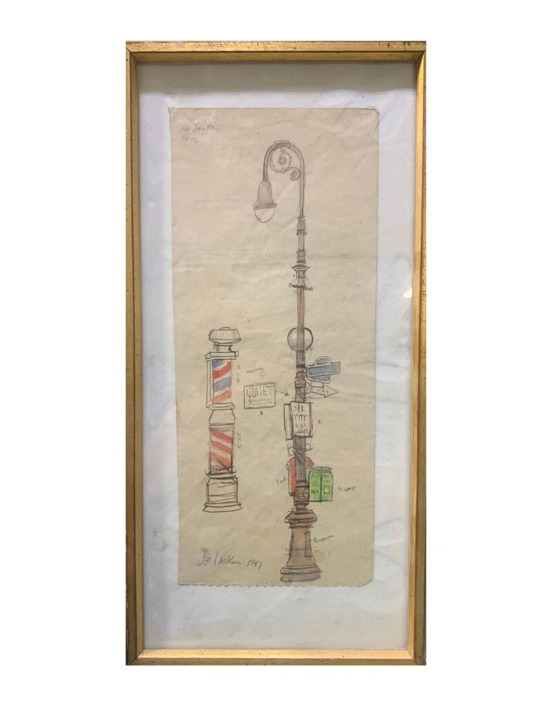 Lasker Barbershop Pole and Streetlamp by Joe Lasker