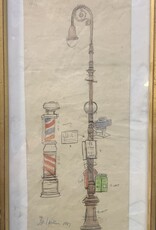 Lasker Barbershop Pole and Streetlamp by Joe Lasker
