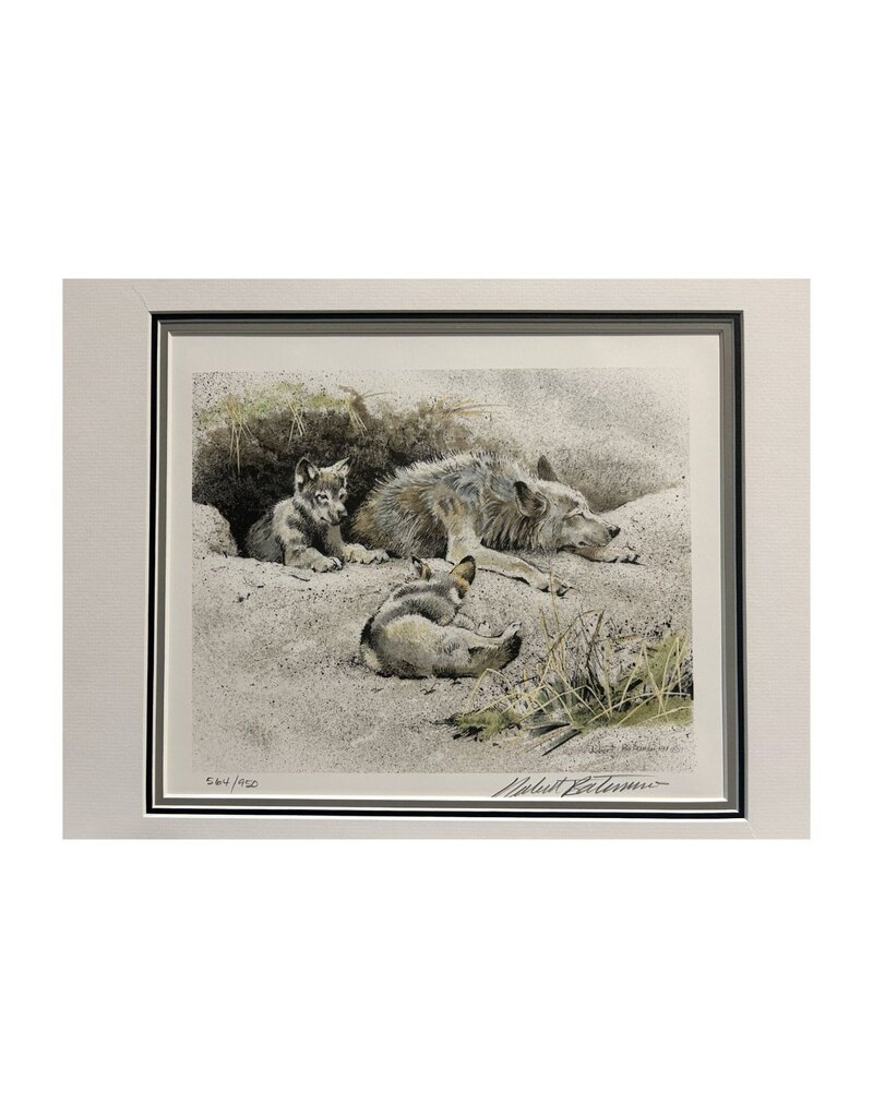 Bateman Wolf and Cubs (Wolf Predator Series) by Robert Bateman