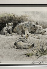 Bateman Wolf and Cubs (Wolf Predator Series) by Robert Bateman