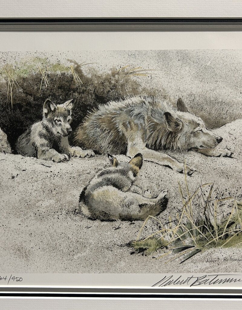 Bateman Wolf and Cubs (Wolf Predator Series) by Robert Bateman