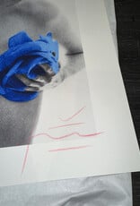 Stern Marilyn with Blue Roses by Bert Stern