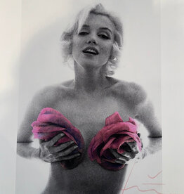 Stern Marilyn with Blue Roses by Bert Stern