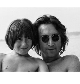 Pang Father & Son, Long Island Sound, NY 1974 by May Pang