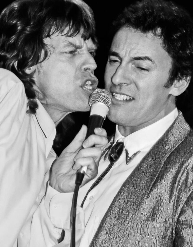 Goldsmith Mick Jagger and Bruce Springsteen 1988 by Lynn Goldsmith