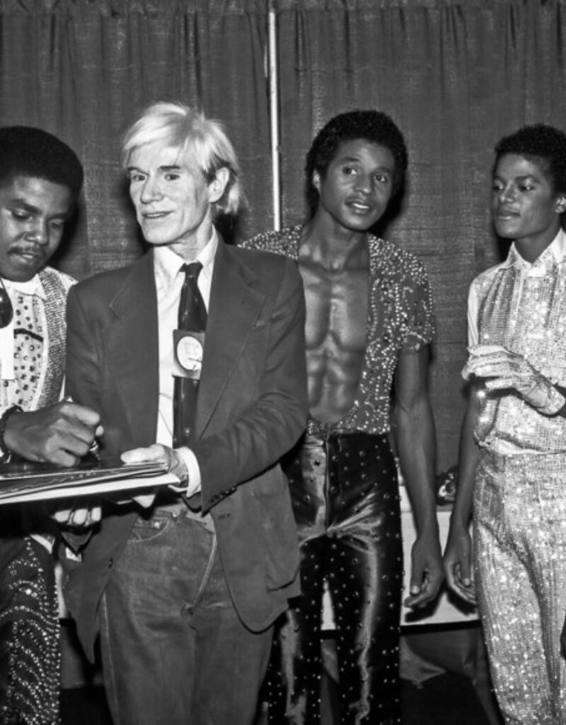 Goldsmith Michael Jackson and the Jackson 5 with Andy Warhol 1981 by Lynn Goldsmith