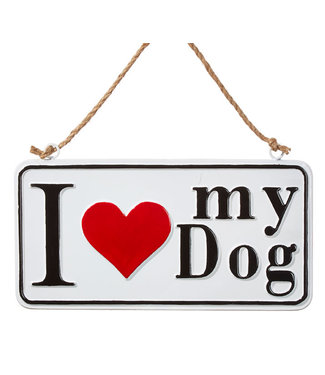 i love my dog ornament