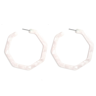 White Pearl Acrylic Earrings