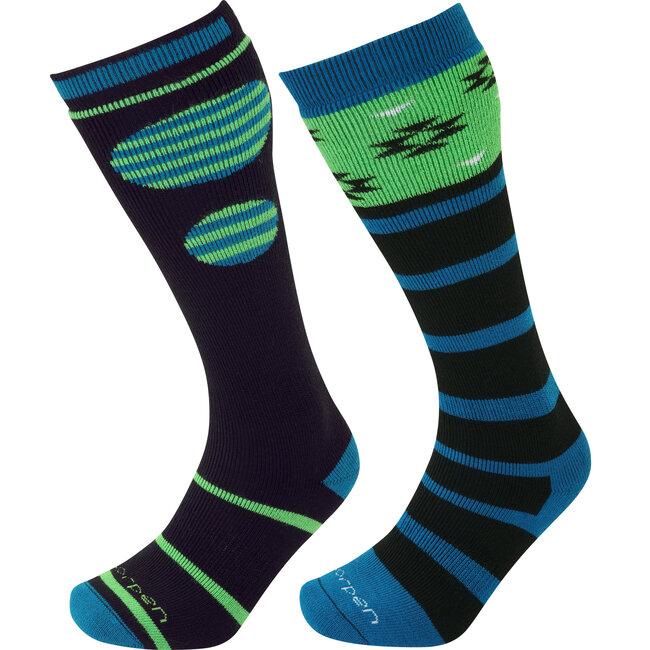 Lorpen Ski Snowboard Merino vert 2-pack bas pour homme