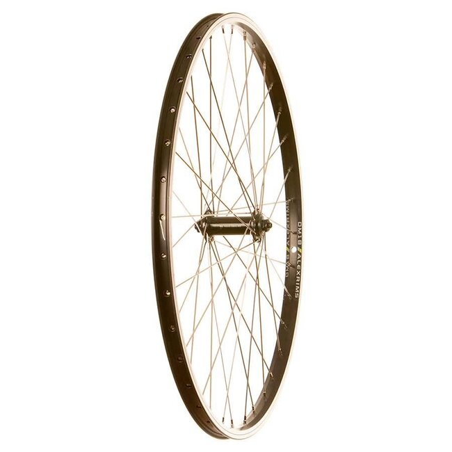 Wheel Shop Front wheel axle DM18 / Shimano Tourney HB-TX500 Noir/Inox Argent 26''/559