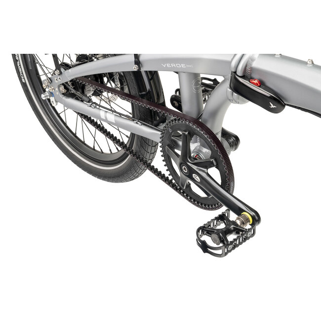 TERN Verge S8I space grey foldable bike with carbon belt drive