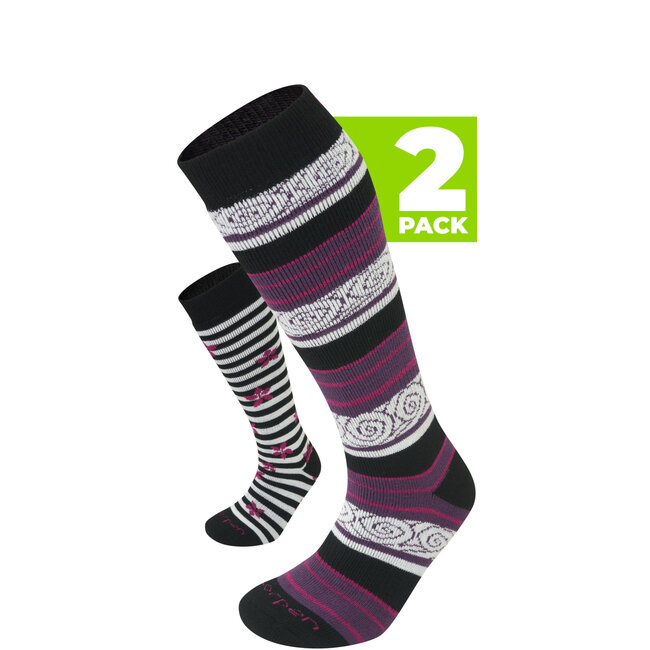 Lorpen 2-pack 5812 women ski socks mauve