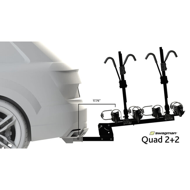 Swagman Quad 2 + 2 car bike rack 2" hitch