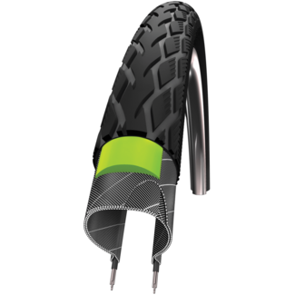 Schwalbe Schwalbe Marathon pneu noir bande réfléchissante, anti-crevaison