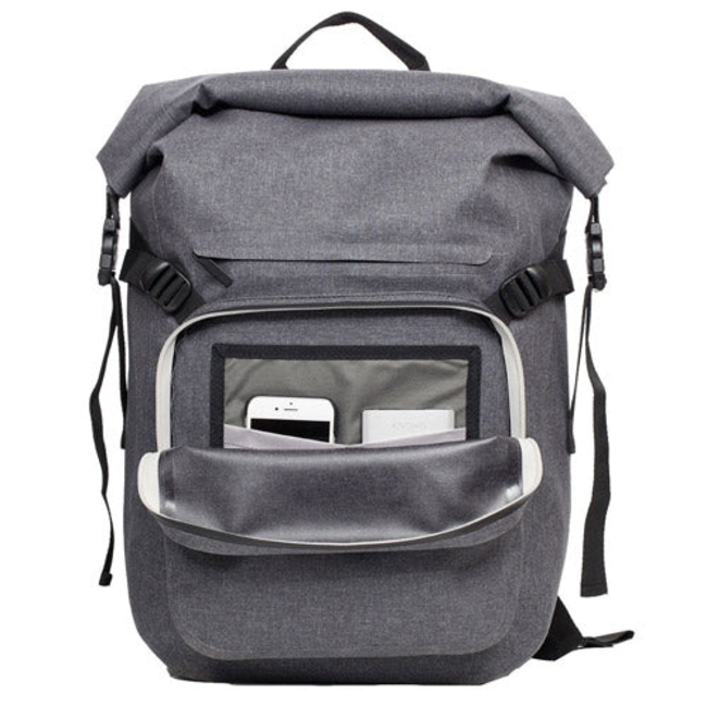 QuietKat DryPack waterproof backpack grey-black