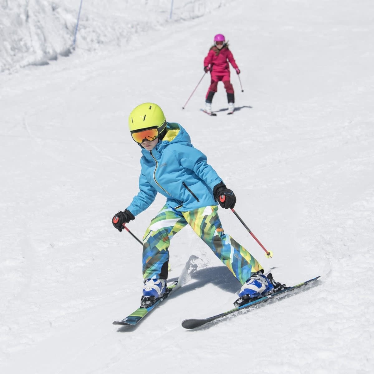 ELAN MAXX QS GREEN/BLUE junior alpine ski with binding Echo Sports