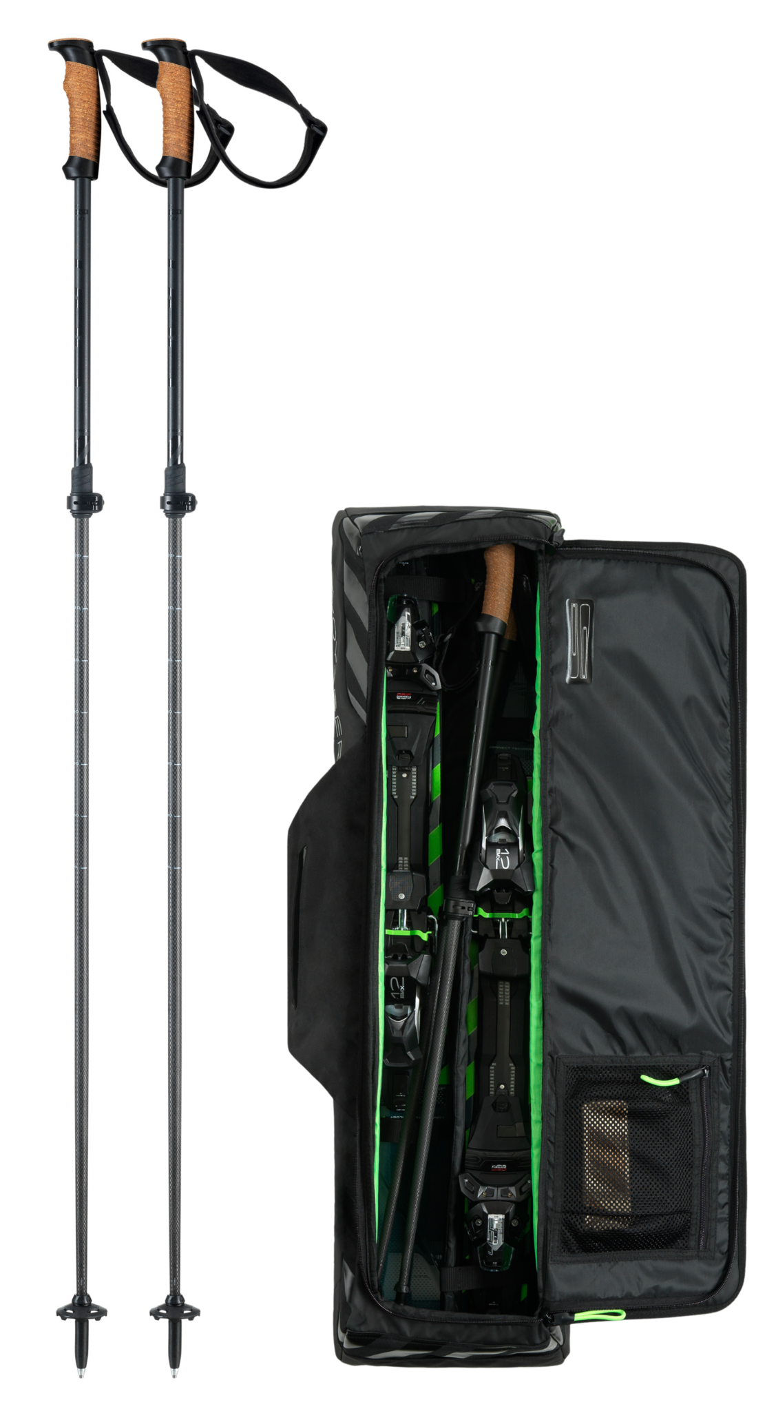Bâtons télescopiques & sac de transport pour skis PLIANTS Elan Voyager -  Echo sports