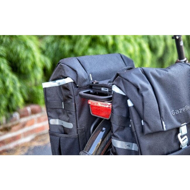 Gazelle double pannier for rear rack - black olive 37L