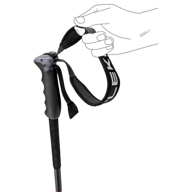 Leki Pitch Back noir-orange néon bâtons ski alpin