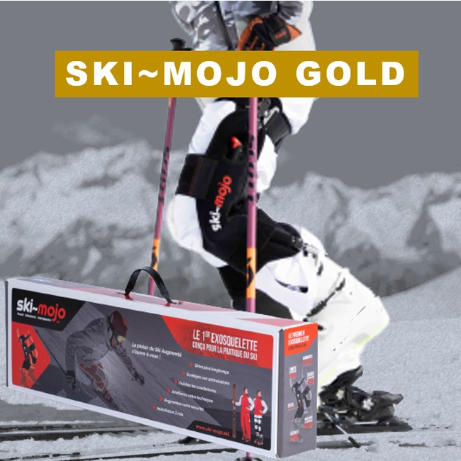 Ski-Mojo exoskeleton knee support system for ski & snowboard