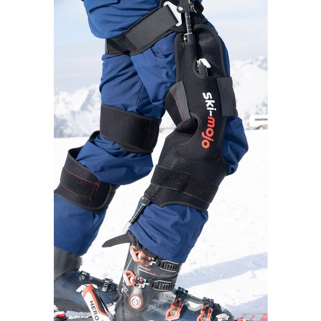 Ski-Mojo exoskeleton knee support system for ski & snowboard