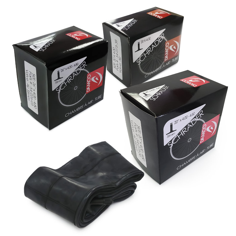 LotFancy 20â€ x 4.0 Fat Bike Tube, Butyl Rubber, AV35mm Schrader Valve, Pack of 2