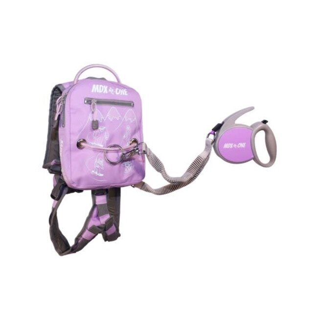 MDXONE Snowboard Harnais pour enfant avec corde rétractable et sac à dos