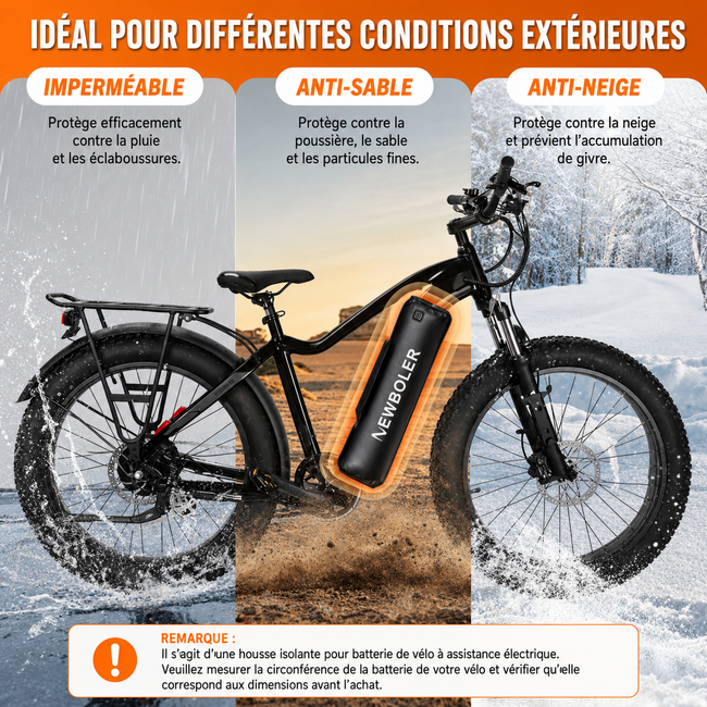 Newboler 2-in-1 Heated Thermal Battery Cover for Electric Bikes
