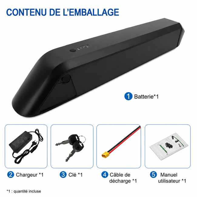Kirin DK-5-T 48V 14Ah – 672Wh E-Bike Battery