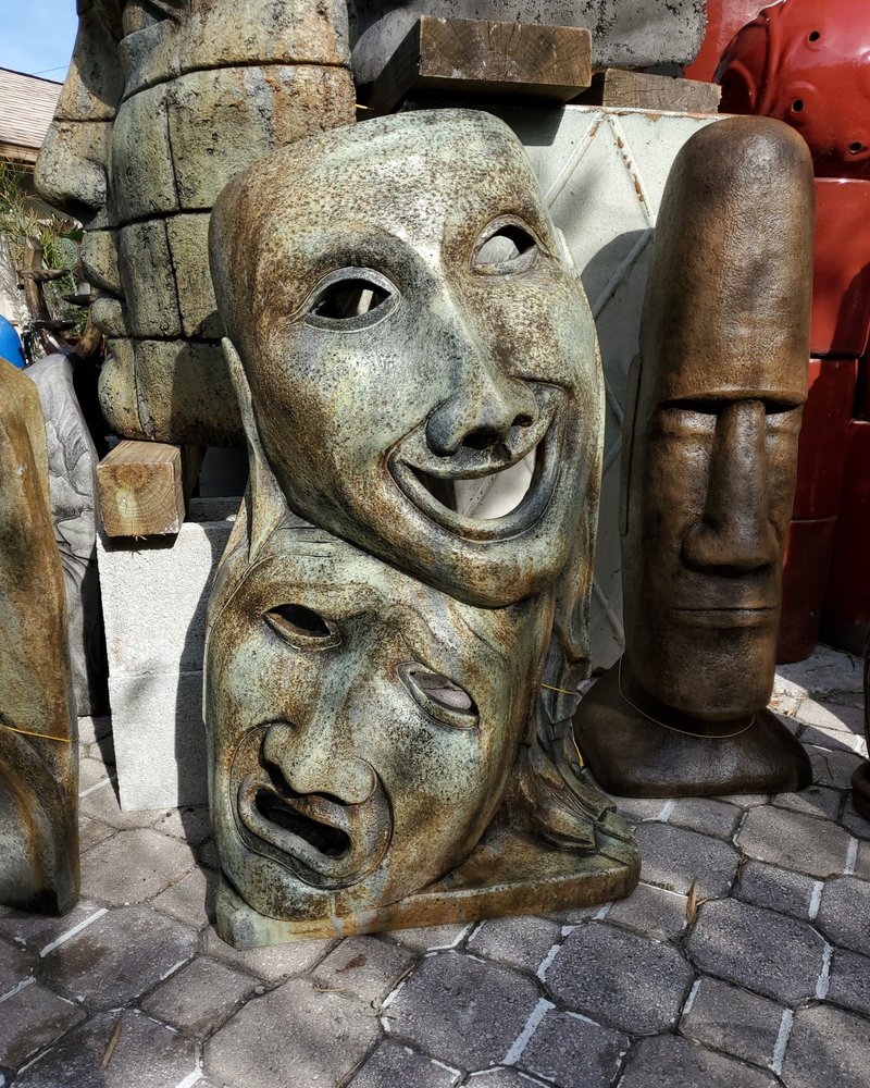 CAST STONE COMEDY AND TRAGEDY MASK