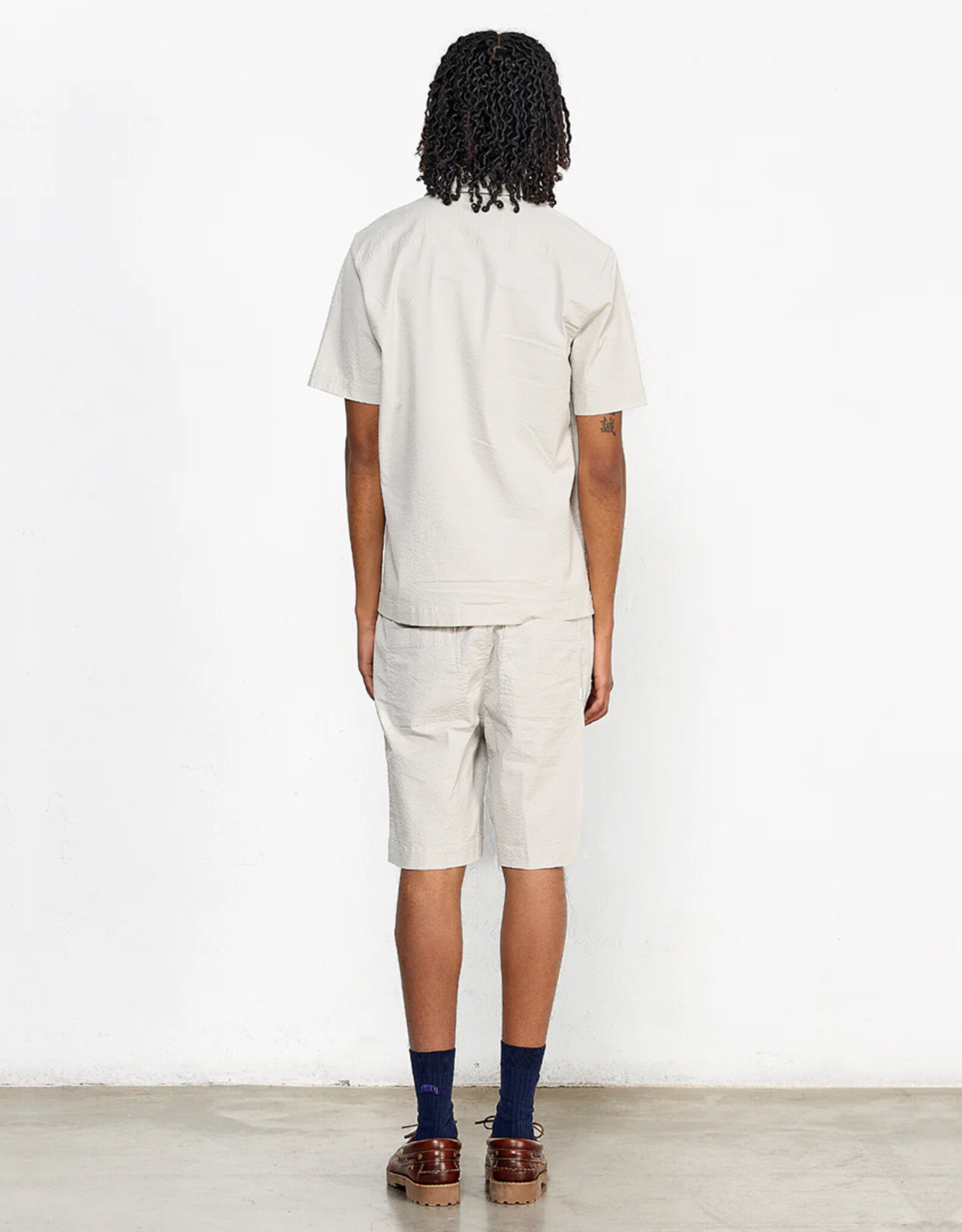 Edmmond Studios - Seer Sucker SS Shirt - Greige