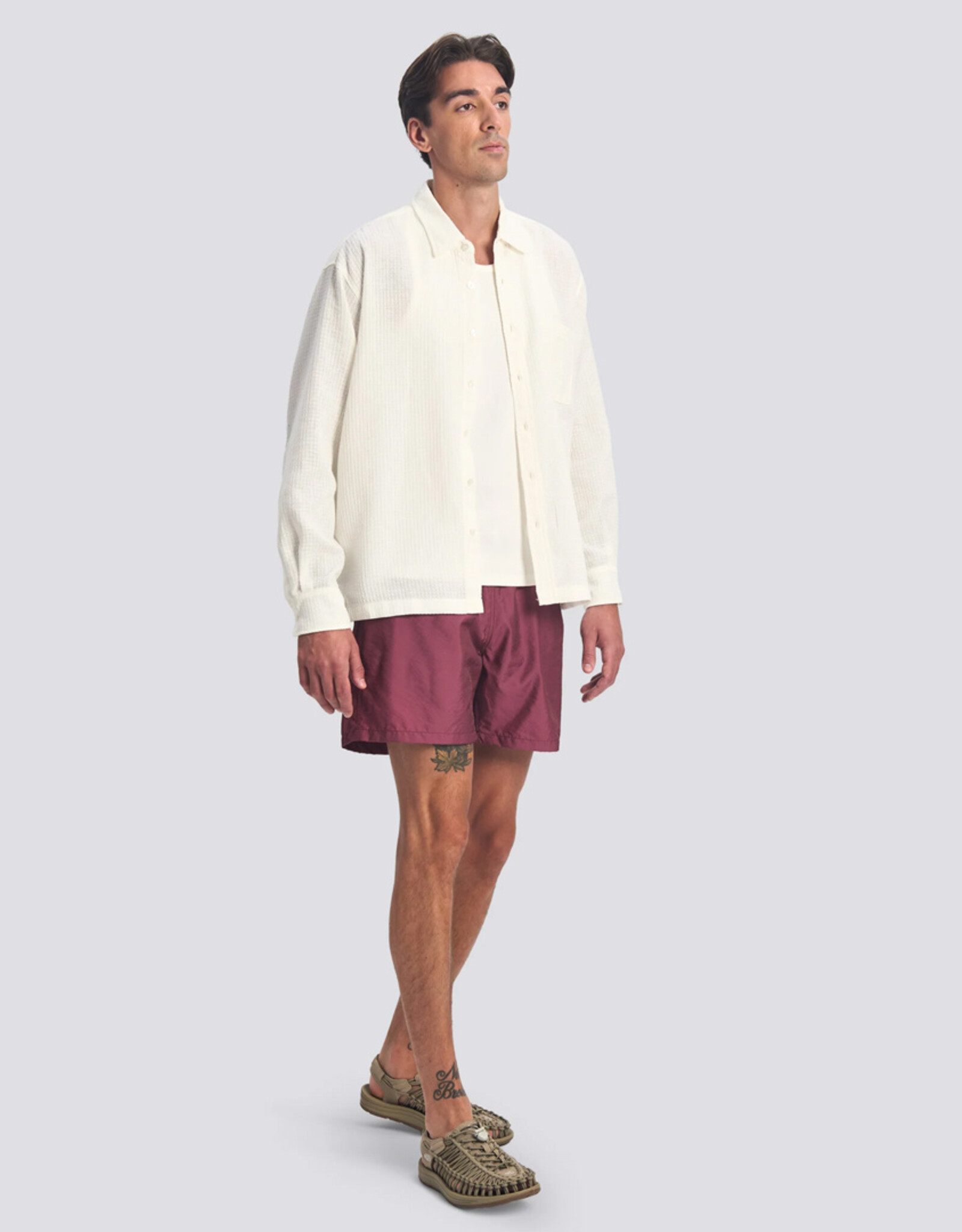 Bather - Waffle Leisure Shirt - White