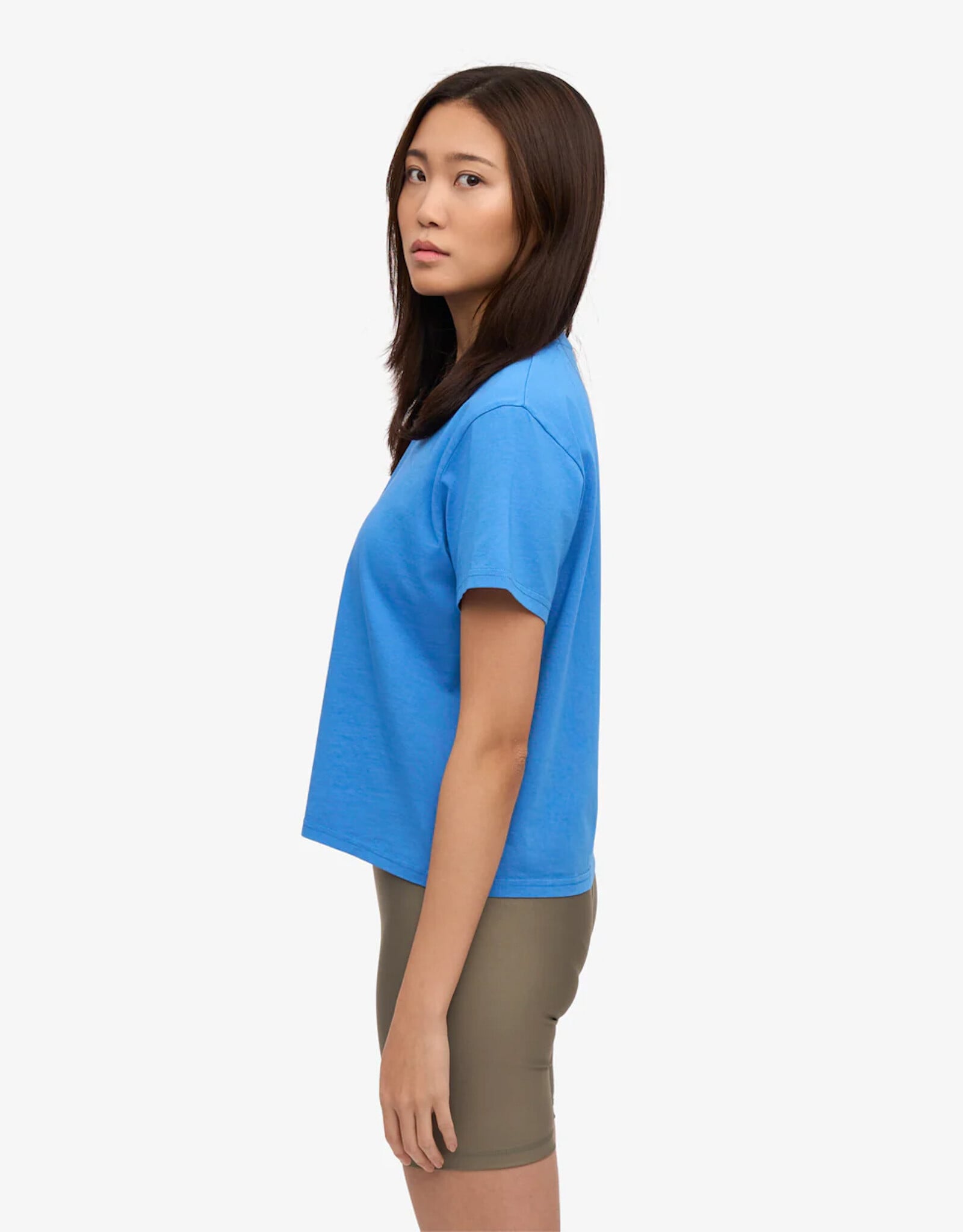 Colorful Standard - Boxy Crop Tee - Pacific Blue