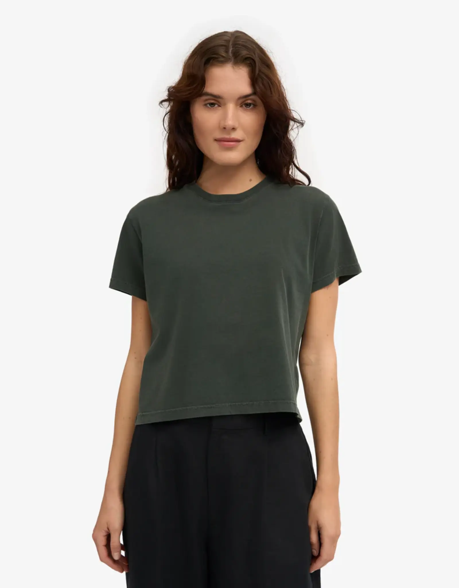 Colorful Standard - Boxy Crop Tee - Midnight Forest