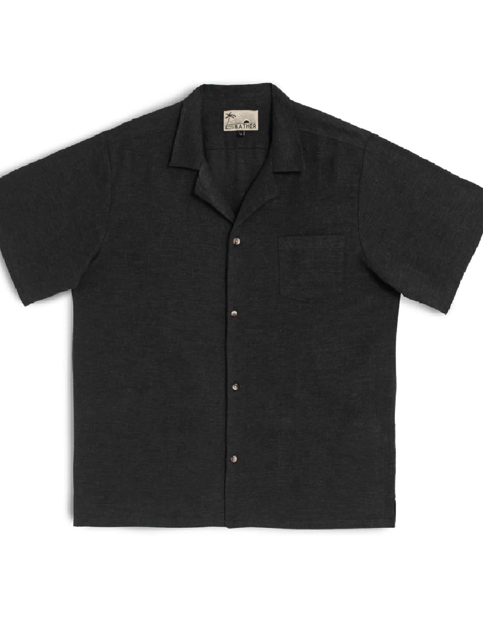 Bather - Linen Camp Shirt - Black