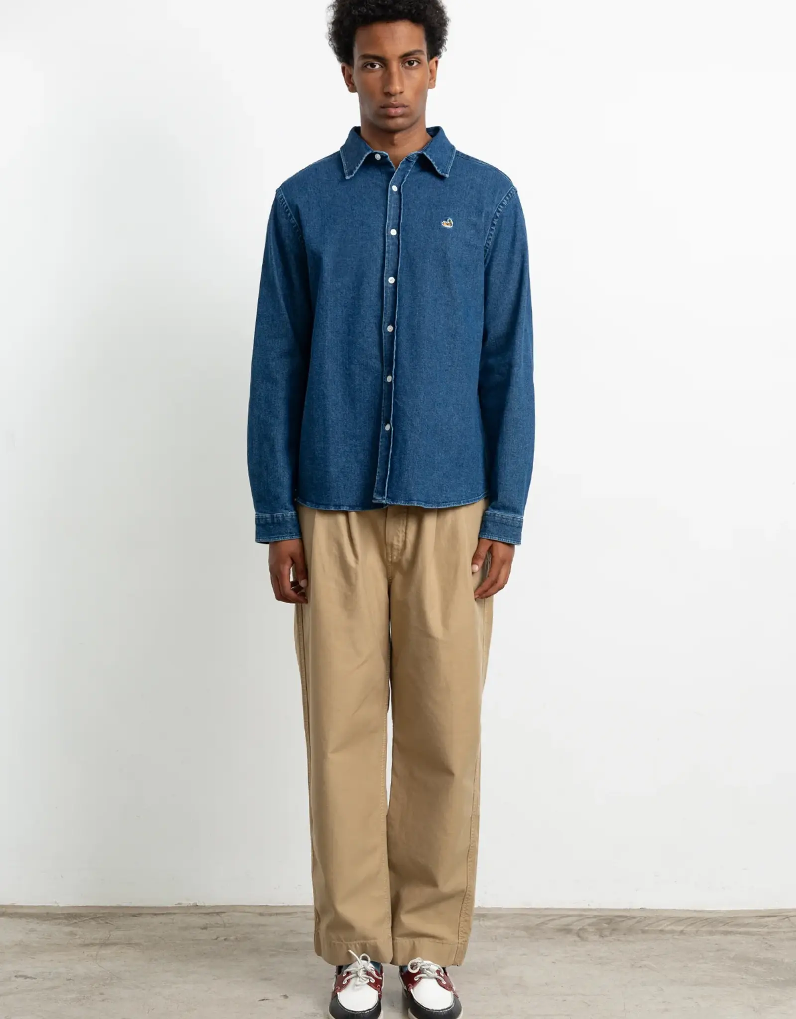 Edmmond - Duck Denim Shirt - Stone Wash