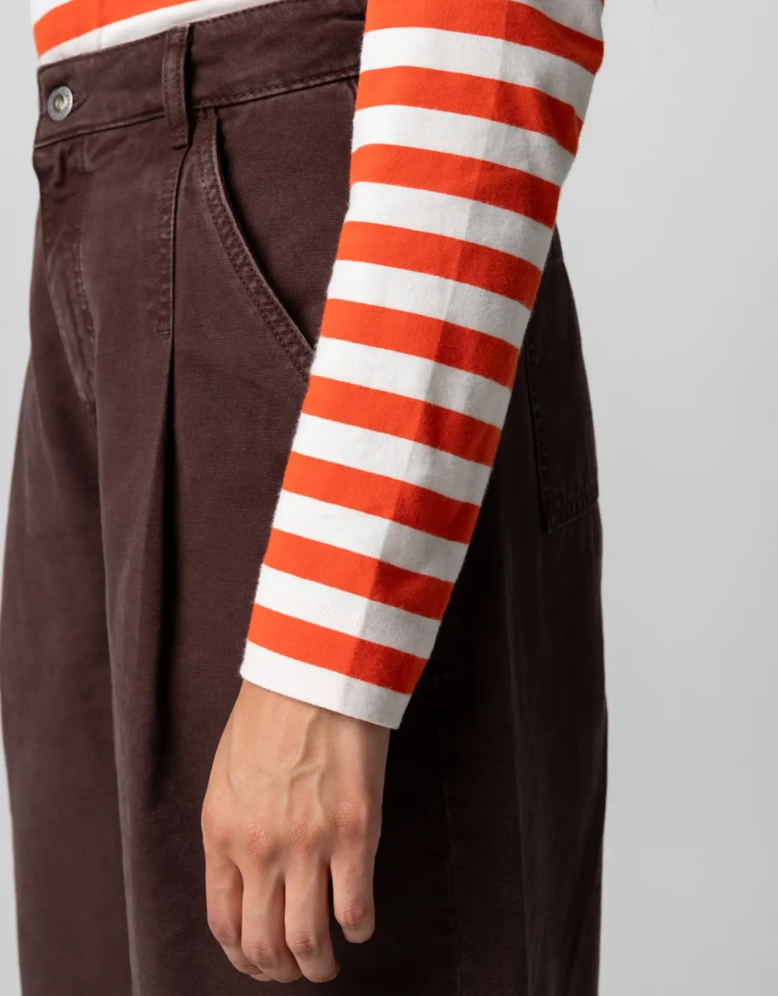 Finisterre - Eldon LS Stripe - Lighthouse Red & Ecru