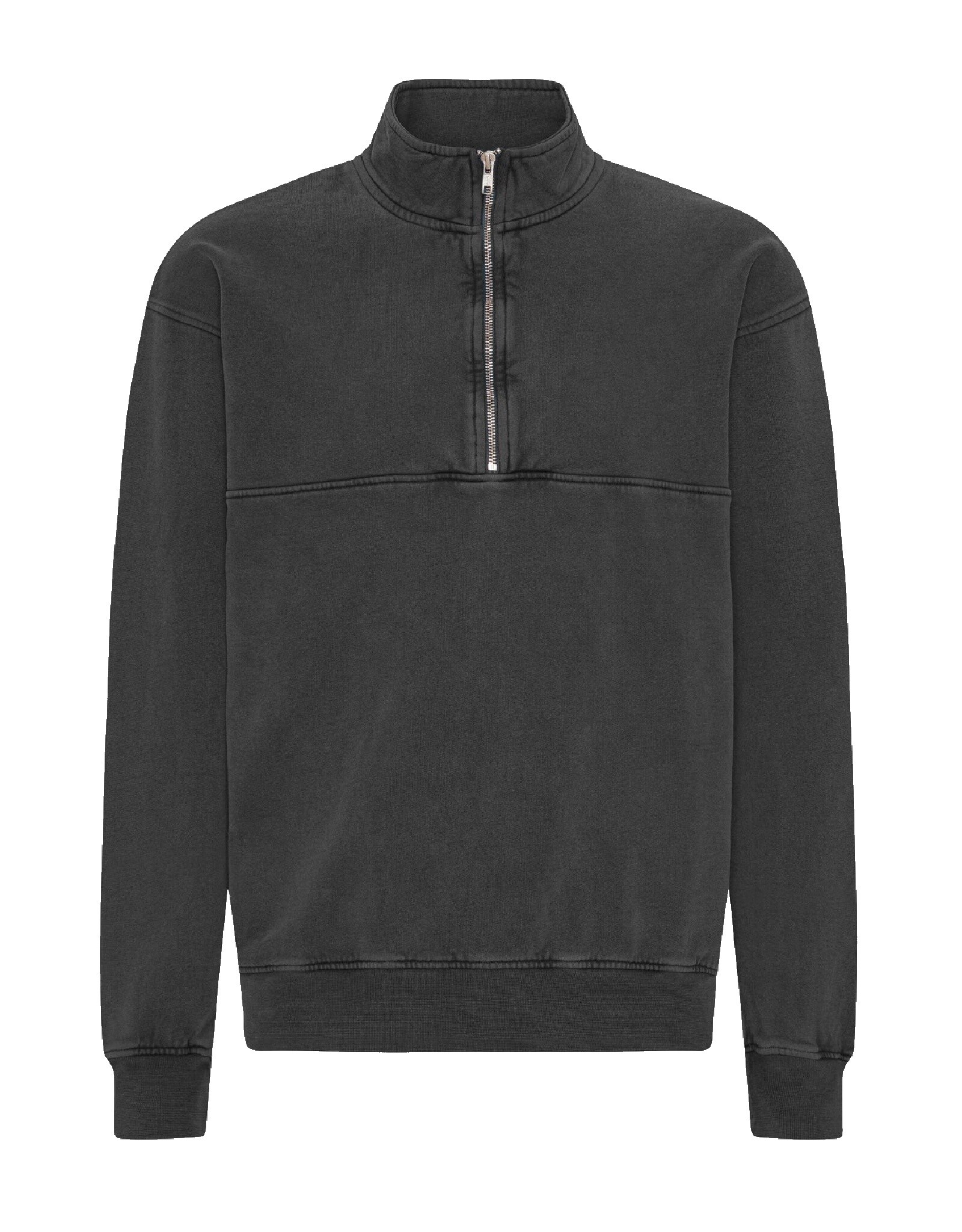 Colorful Standard - Organic Quarter Zip Crew - Faded Black