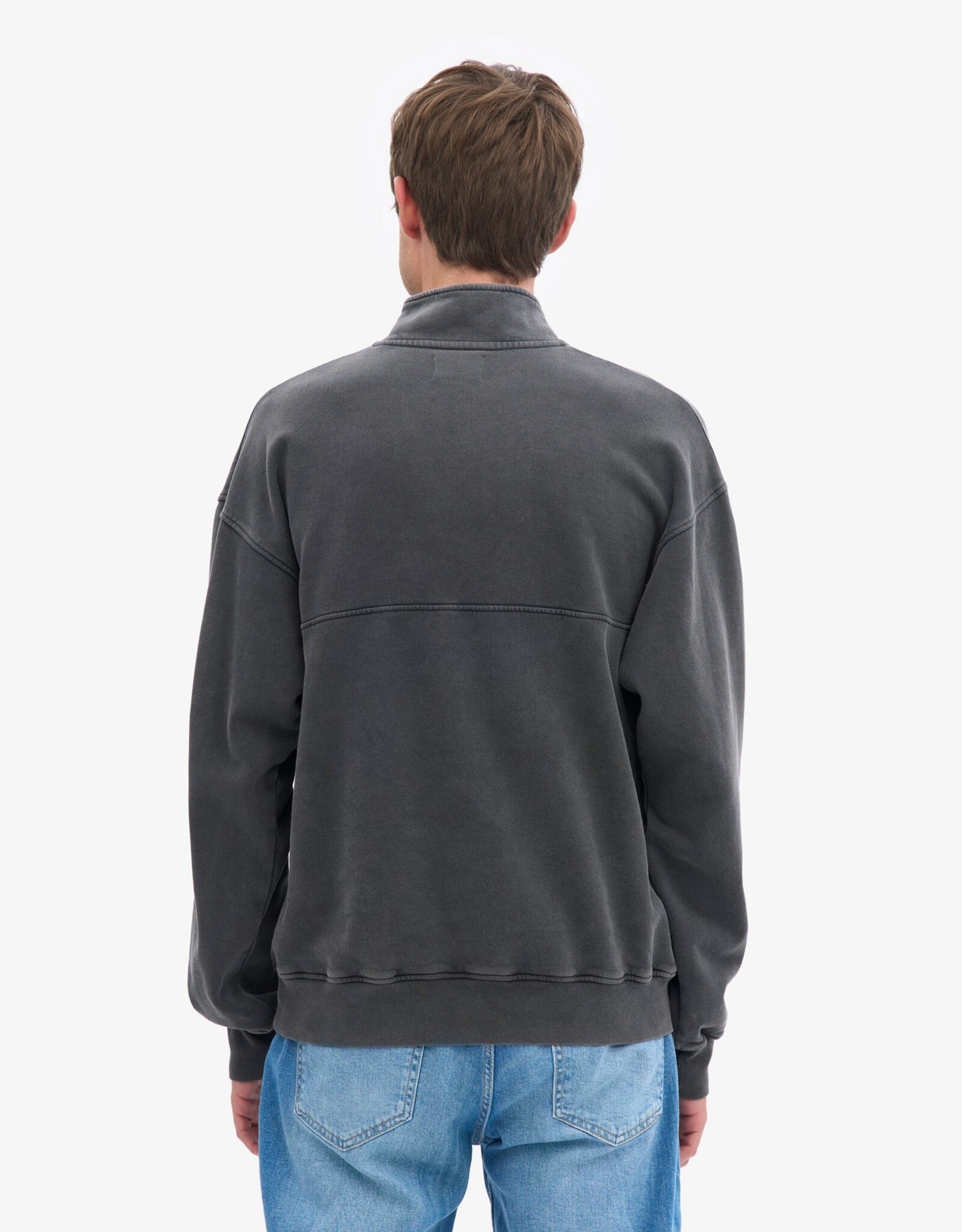 Colorful Standard - Organic Quarter Zip Crew - Faded Black